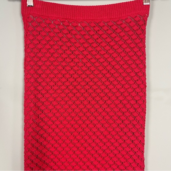 MESHKI GIULIANA KNIT MAXI SKIRT IN POMEGRANATE SIZE SMALL - Picture 9 of 13
